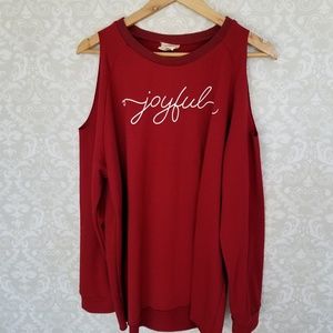 Daisy Rae Joyful cold shoulder sweatshirt sz XL